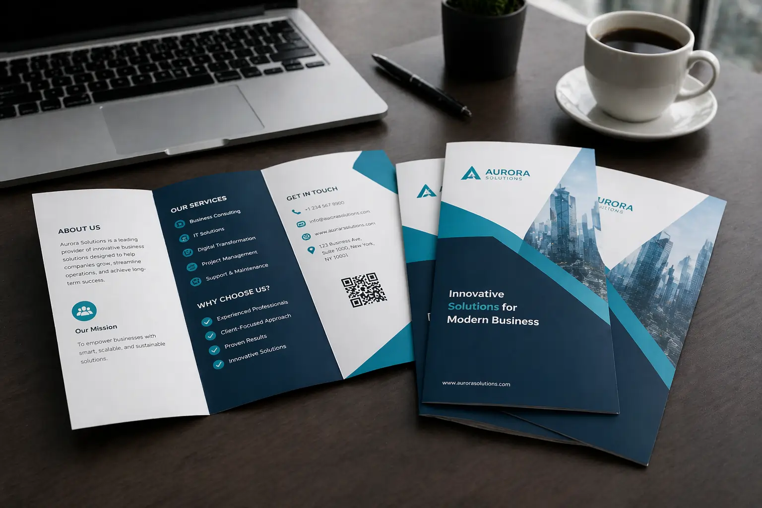 Full color custom brochure and business catalog printing