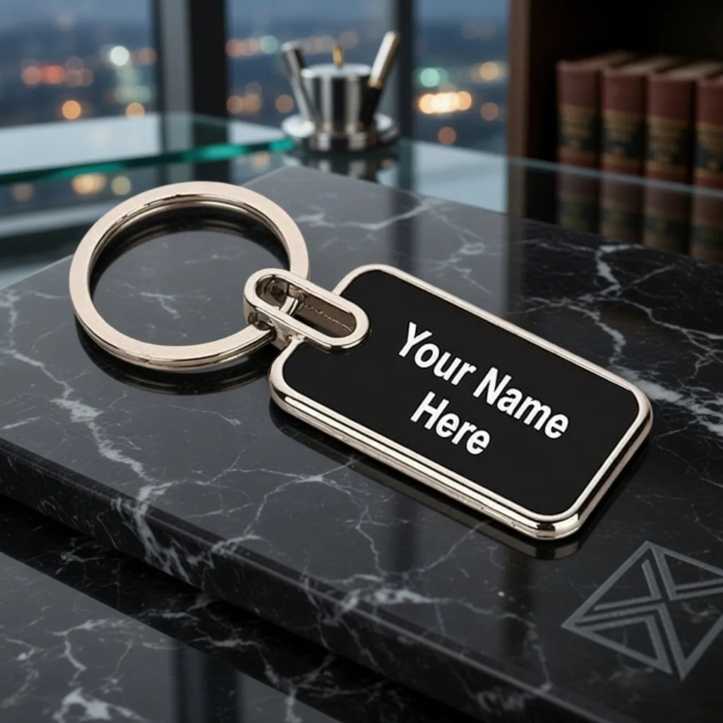 Custom engraved metal keychains with company logo